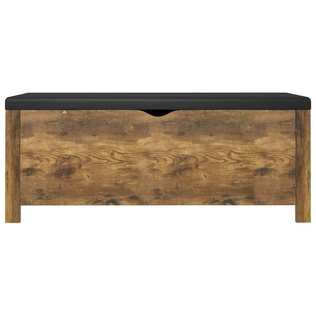 opbevaringskasse med hynde 105x40x45cm konstrueret træ røget eg