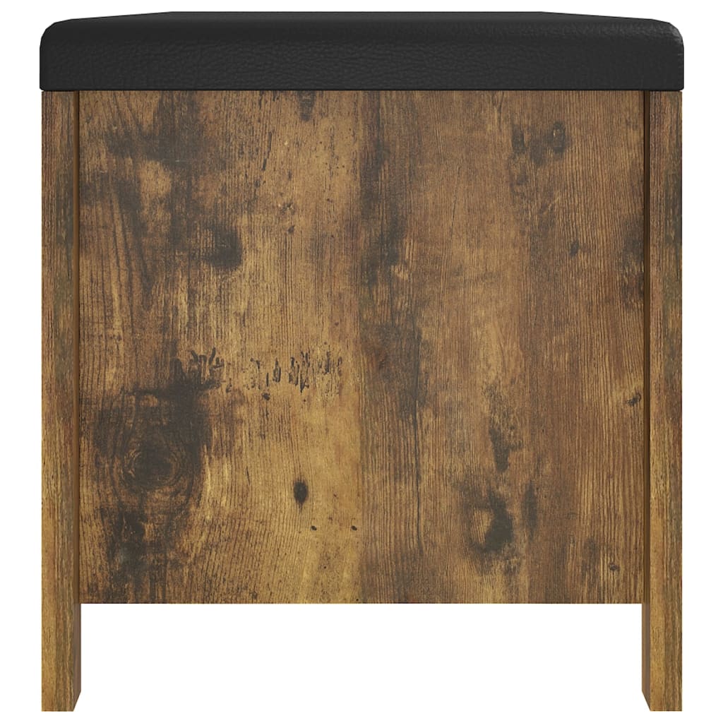 opbevaringskasse med hynde 105x40x45cm konstrueret træ røget eg