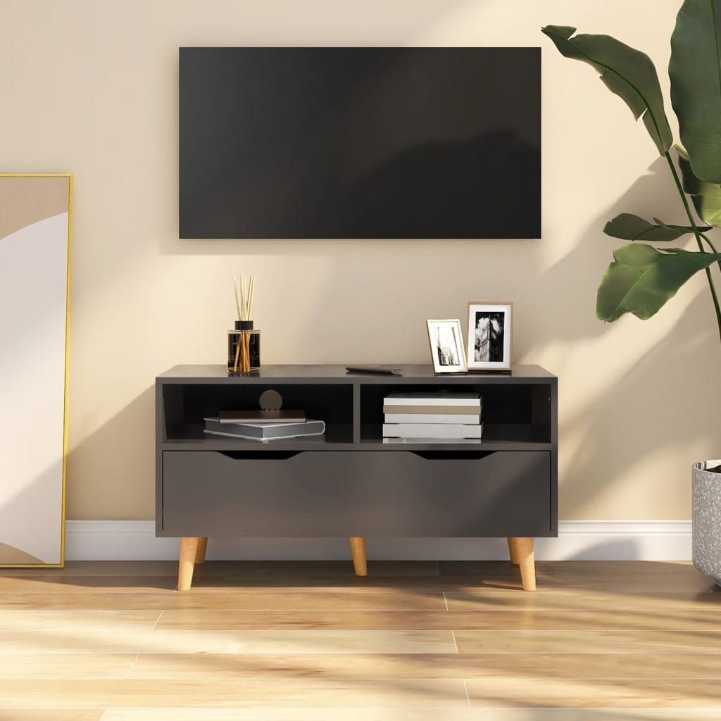 tv-bord 90x40x48,5 cm konstrueret træ grå