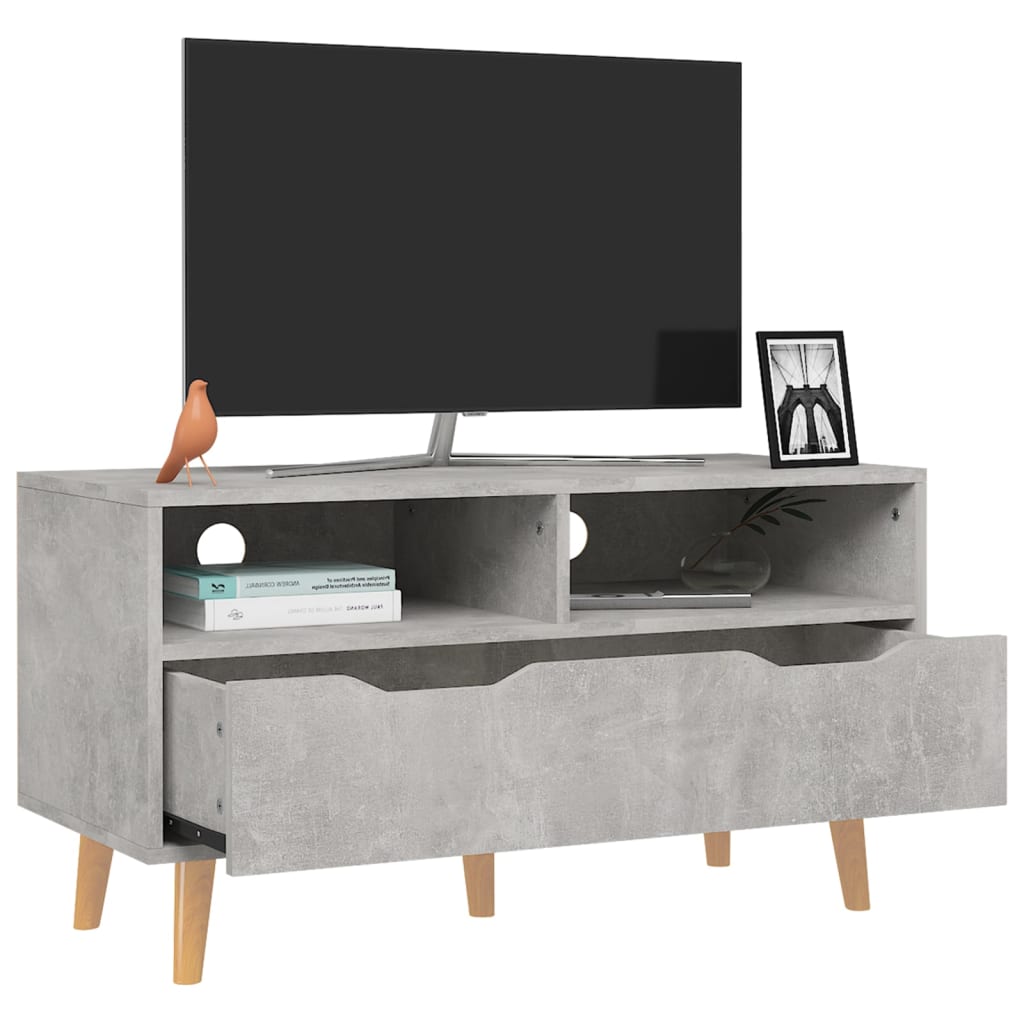 tv-bord 90x40x48,5 cm konstrueret træ betongrå
