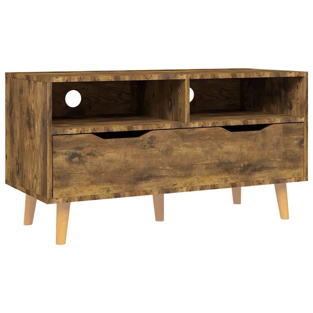 tv-bord 90x40x48,5 cm konstrueret træ røget egetræsfarve