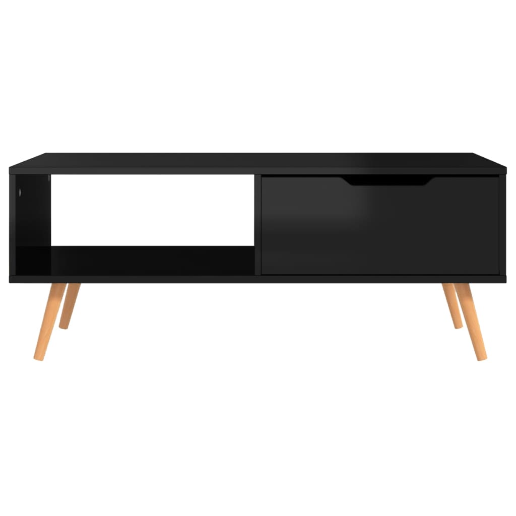 sofabord 100x49,5x43 cm konstrueret træ sort højglans