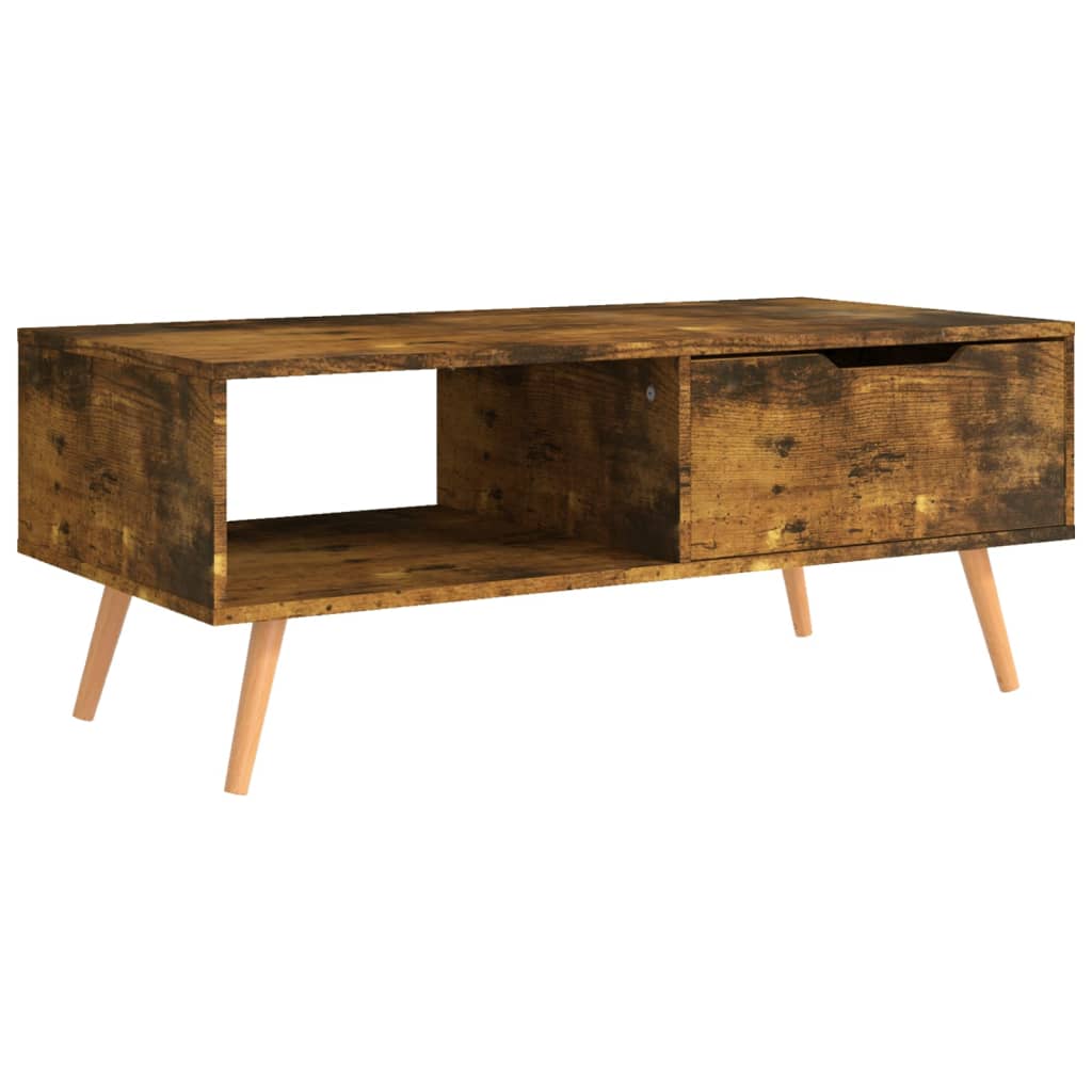 sofabord 100x49,5x43 cm konstrueret træ røget eg