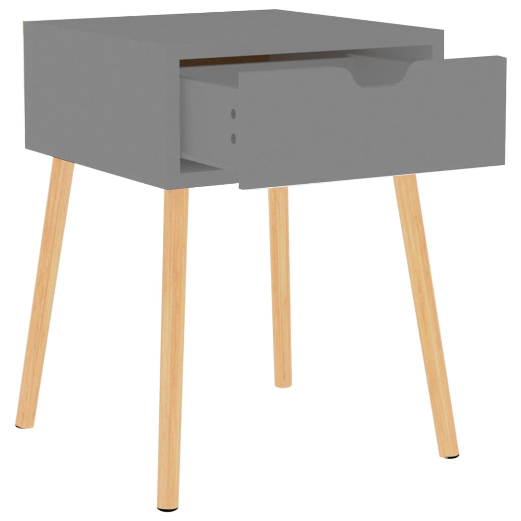 sengeborde 2 stk. 40x40x56 cm konstrueret træ grå