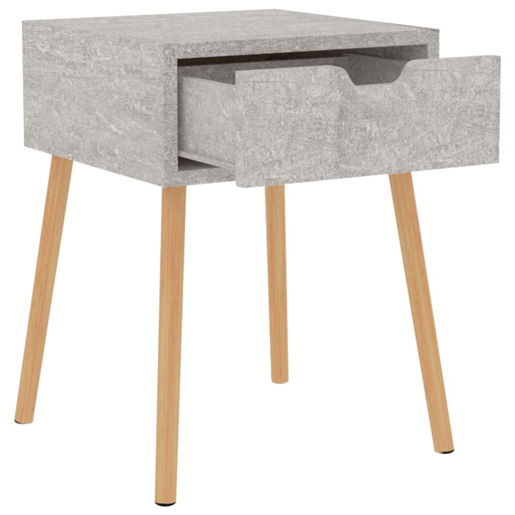 sengebord 40x40x56 cm konstrueret træ betongrå