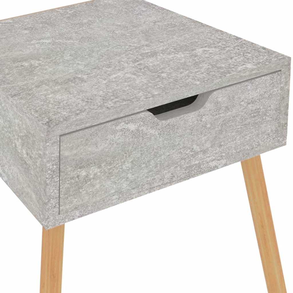 sengeborde 2 stk. 40x40x56 cm konstrueret træ betongrå