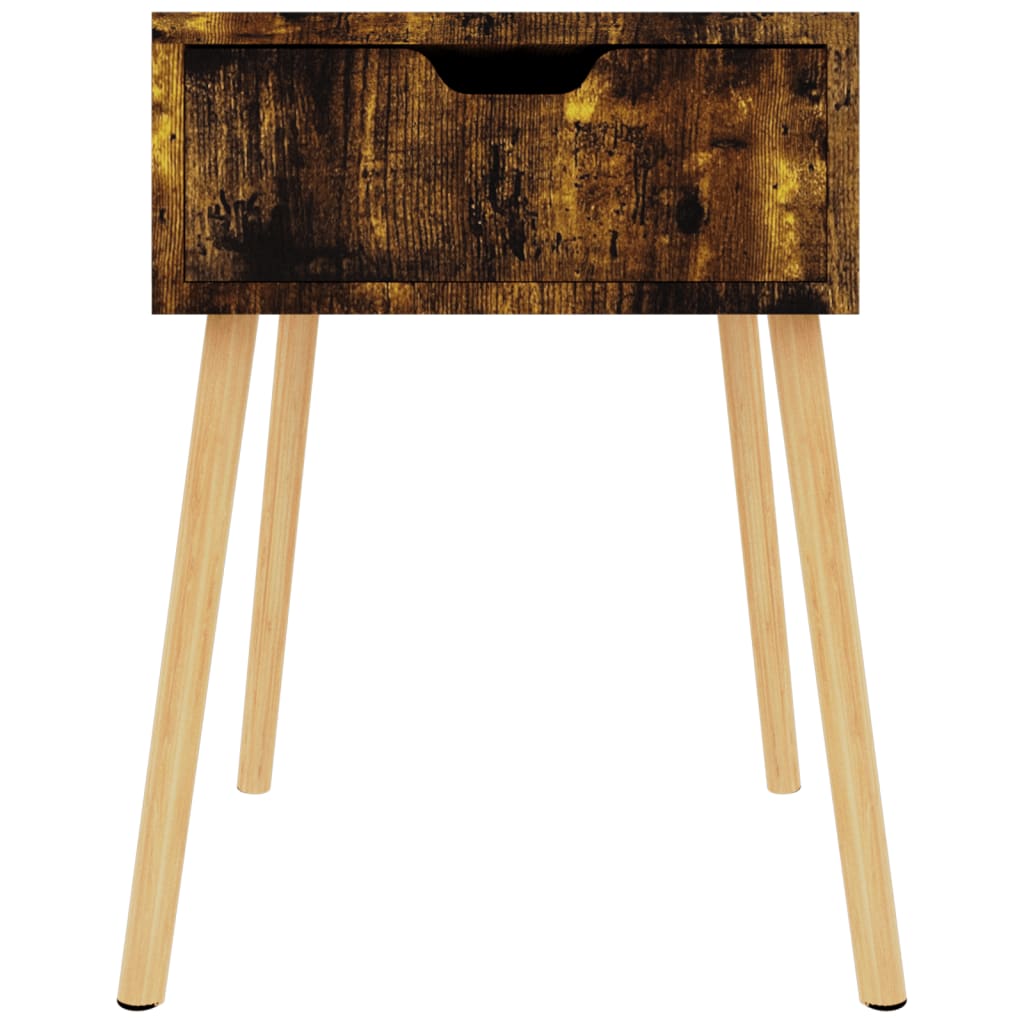 sengeborde 2 stk. 40x40x56 cm konstrueret træ røget eg