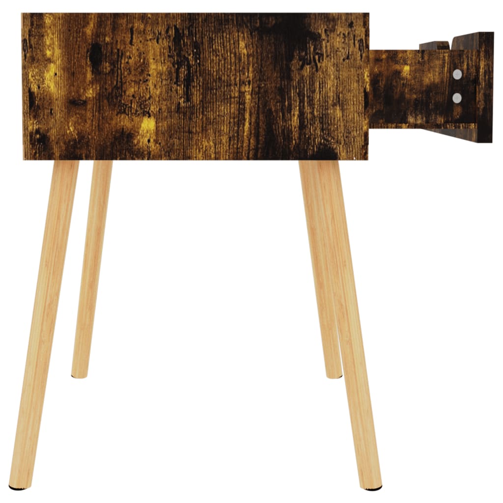 sengeborde 2 stk. 40x40x56 cm konstrueret træ røget eg