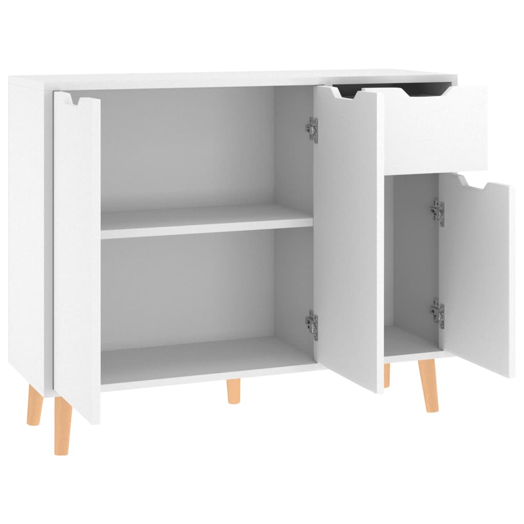 skænk 90x30x72 cm konstrueret træ hvid