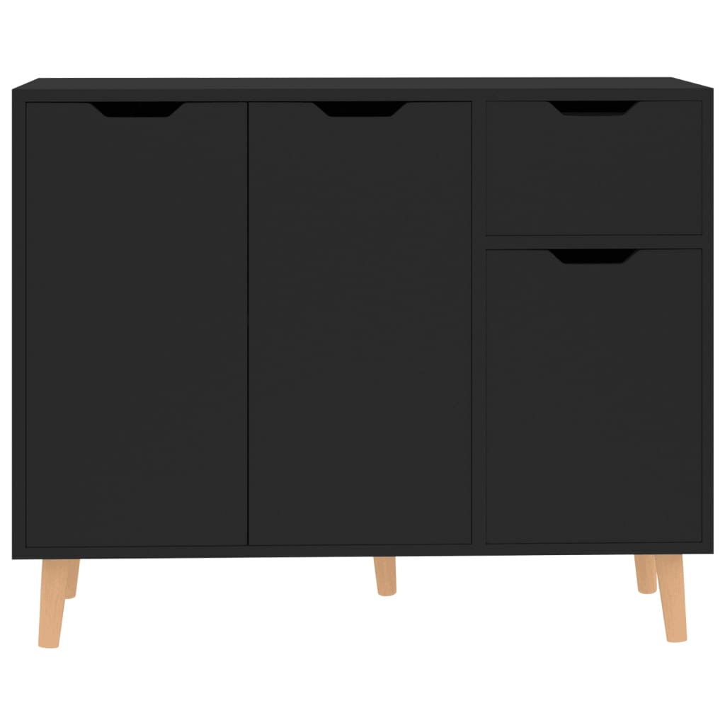 skænk 90x30x72 cm konstrueret træ sort