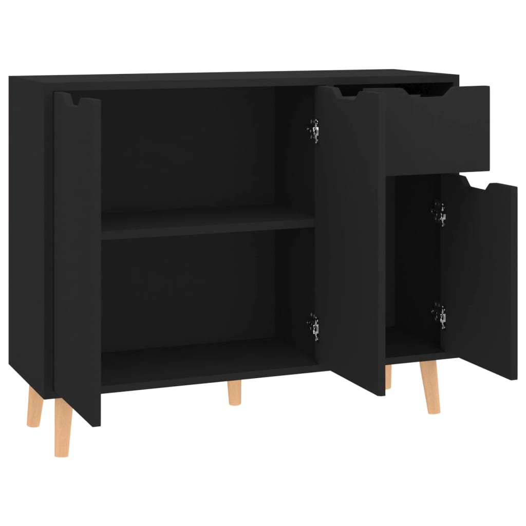 skænk 90x30x72 cm konstrueret træ sort
