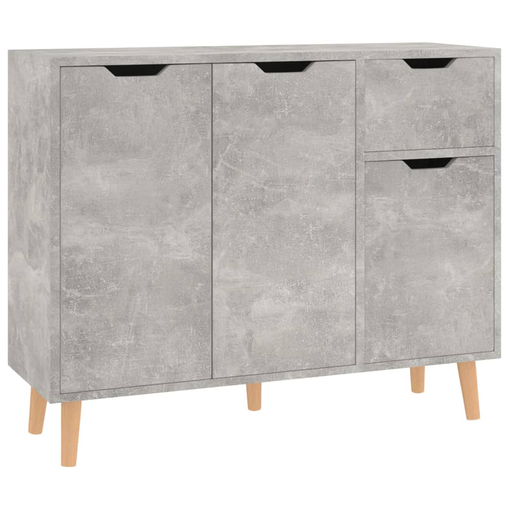 skænk 90x30x72 cm konstrueret træ betongrå
