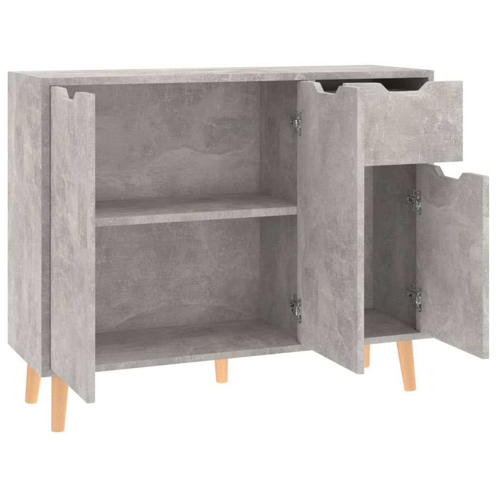 skænk 90x30x72 cm konstrueret træ betongrå