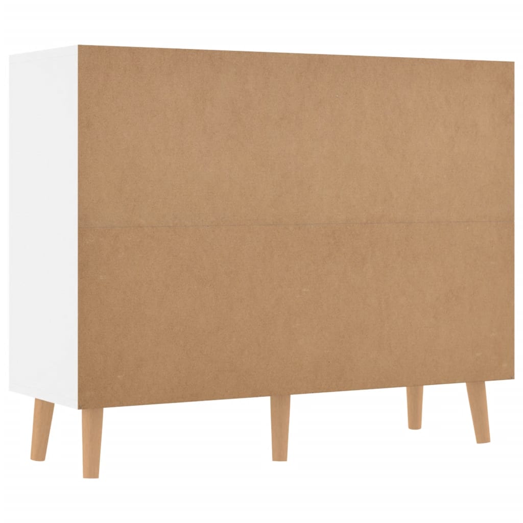 skænk 90x30x72 cm konstrueret træ hvid højglans