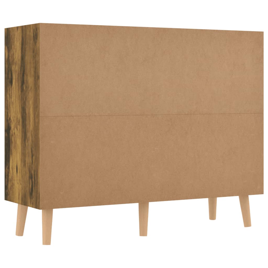 skænk 90x30x72 cm konstrueret træ røget egetræsfarve
