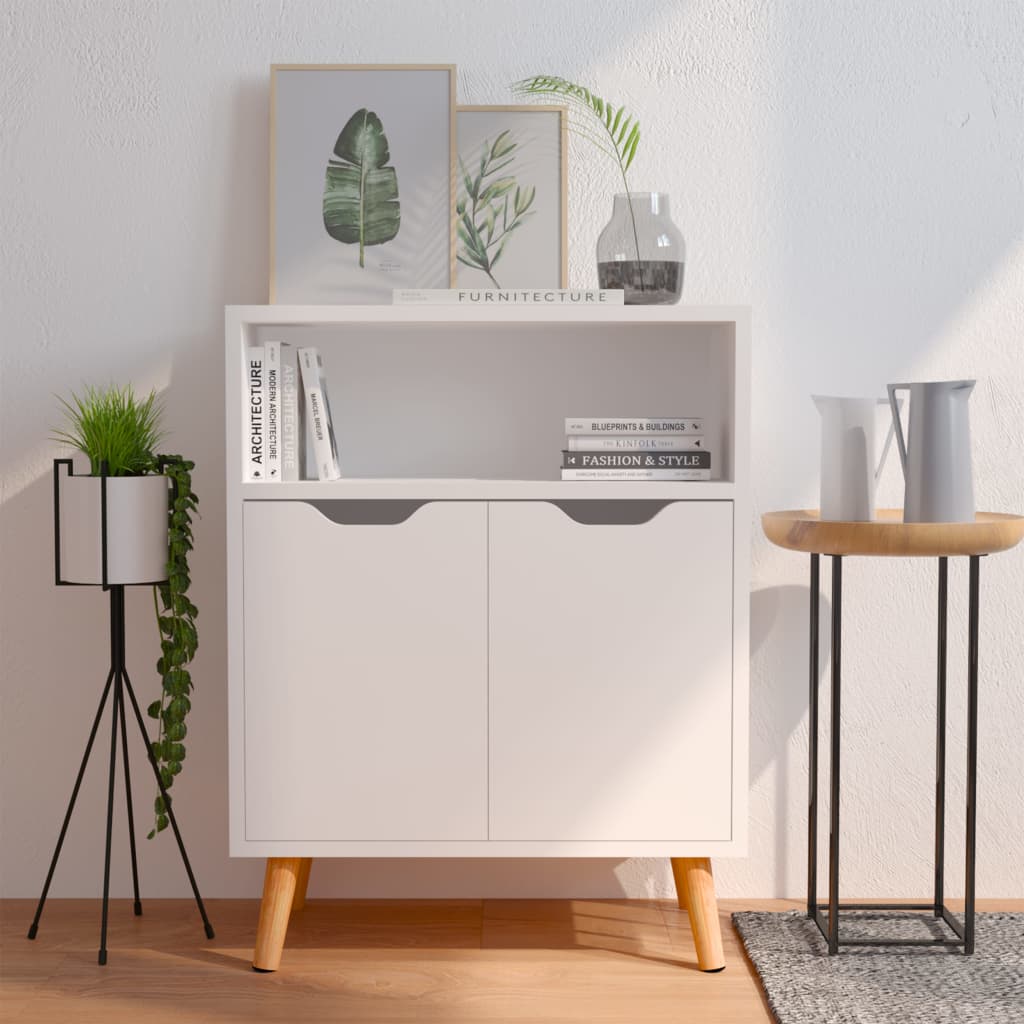skænk 60x30x72 cm konstrueret træ hvid