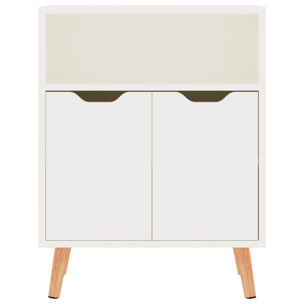 skænk 60x30x72 cm konstrueret træ hvid højglans