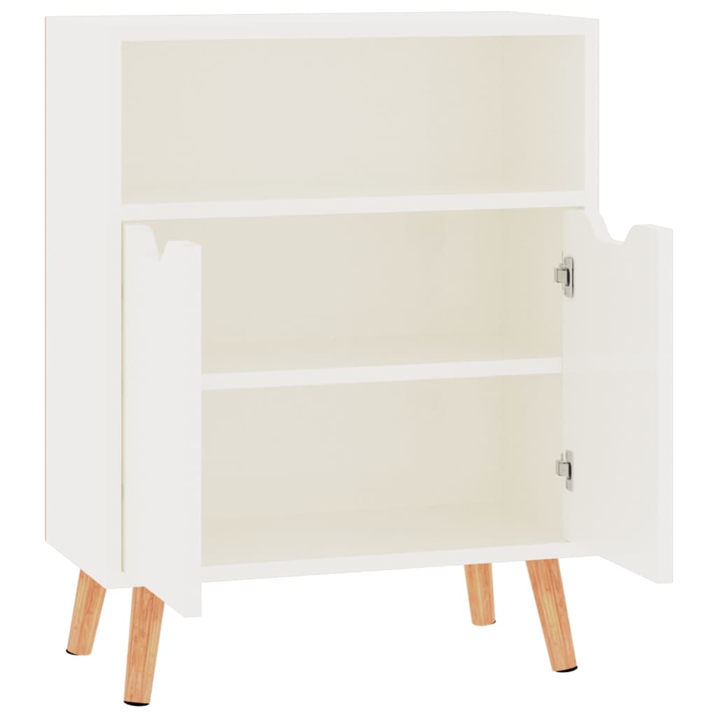 skænk 60x30x72 cm konstrueret træ hvid højglans