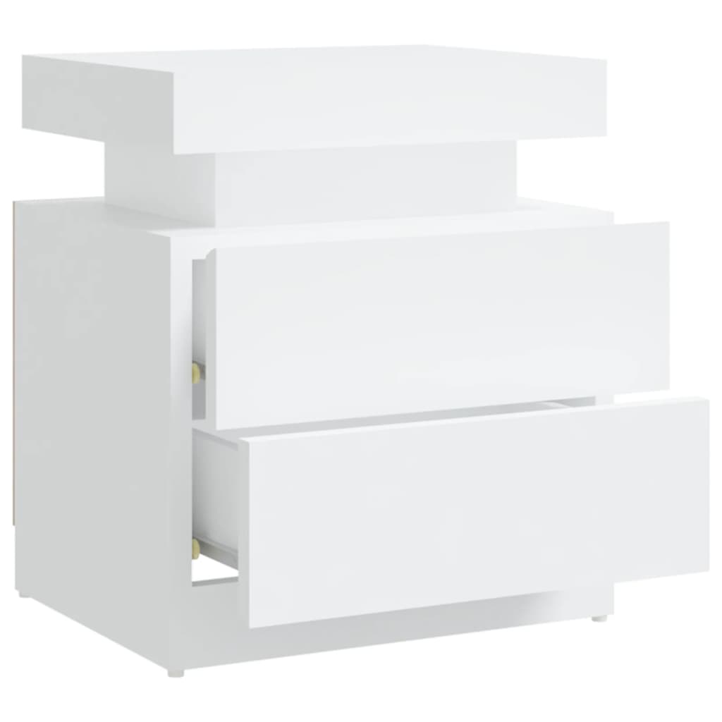 sengebord 45x35x52 cm konstrueret træ hvid