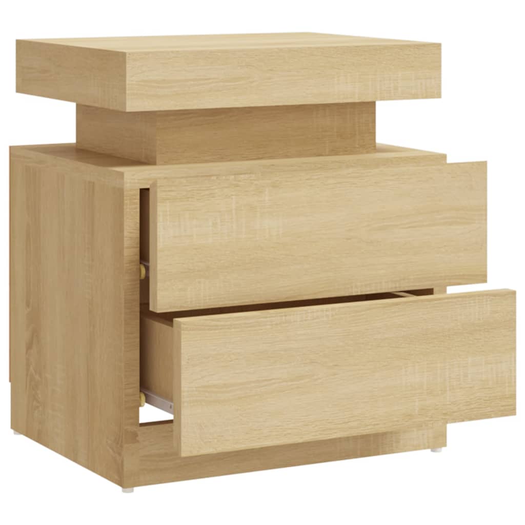 sengebord 45x35x52 cm konstrueret træ sonoma-eg