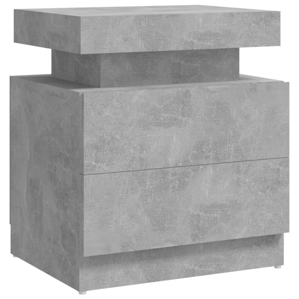 sengebord 45x35x52 cm konstrueret træ betongrå