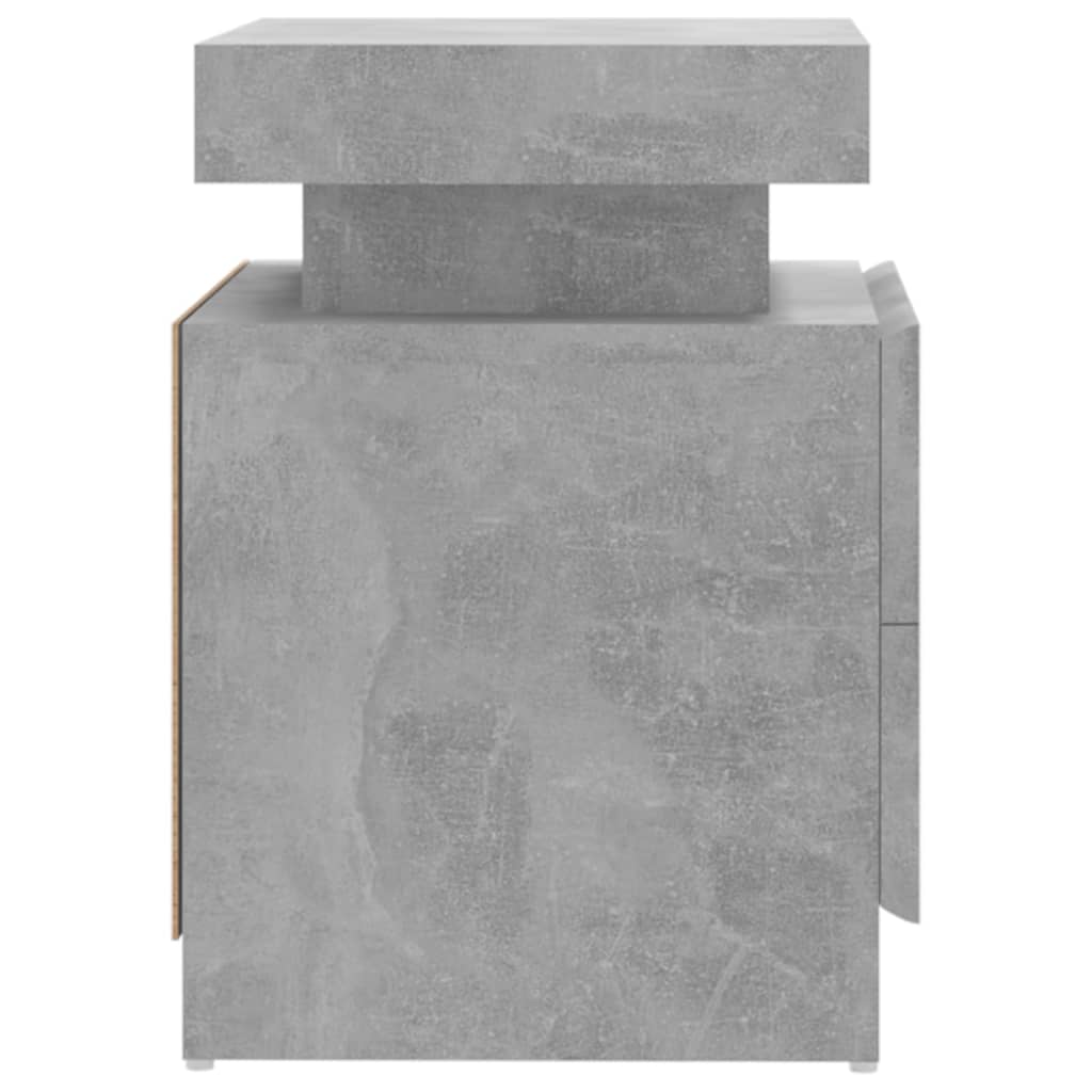 sengebord 45x35x52 cm konstrueret træ betongrå