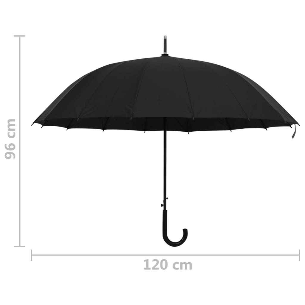 paraply 120 cm automatisk åbning sort