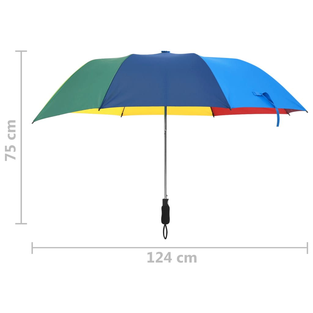 paraply 124 cm automatisk åbning og lukning flerfarvet