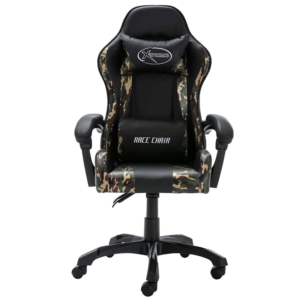 gamerstol kunstlæder sort og camouflage