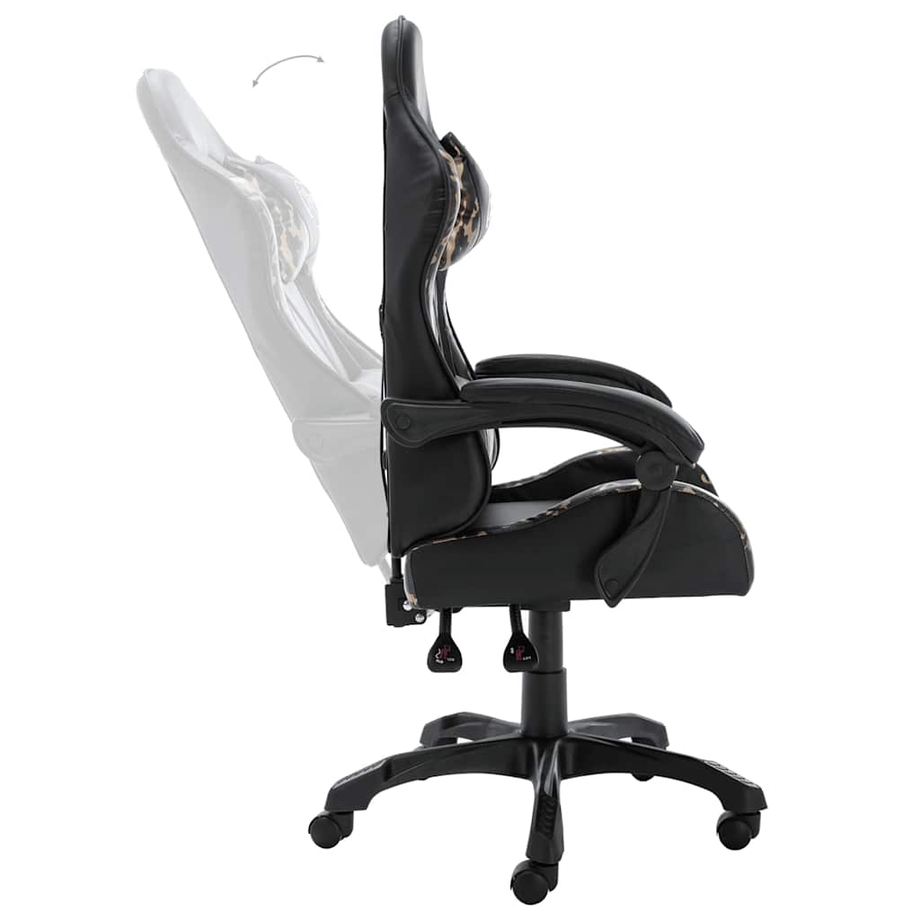 gamerstol kunstlæder sort og camouflage