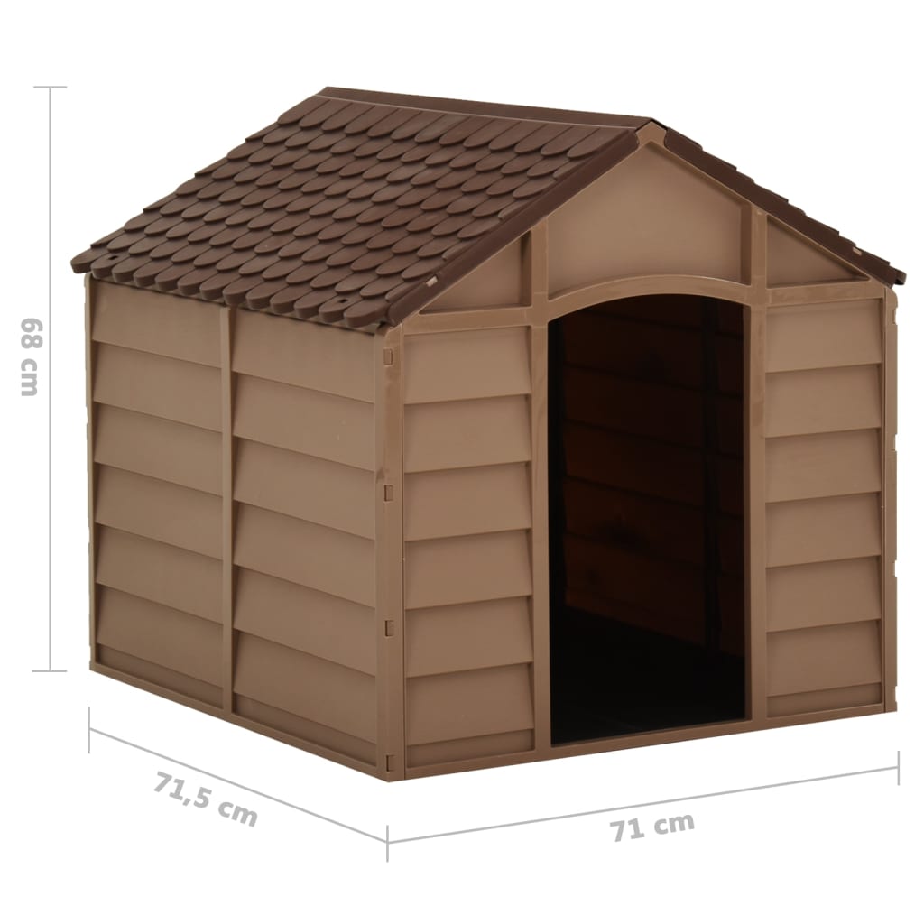 hundehus 71x71,5x68 cm PP brun