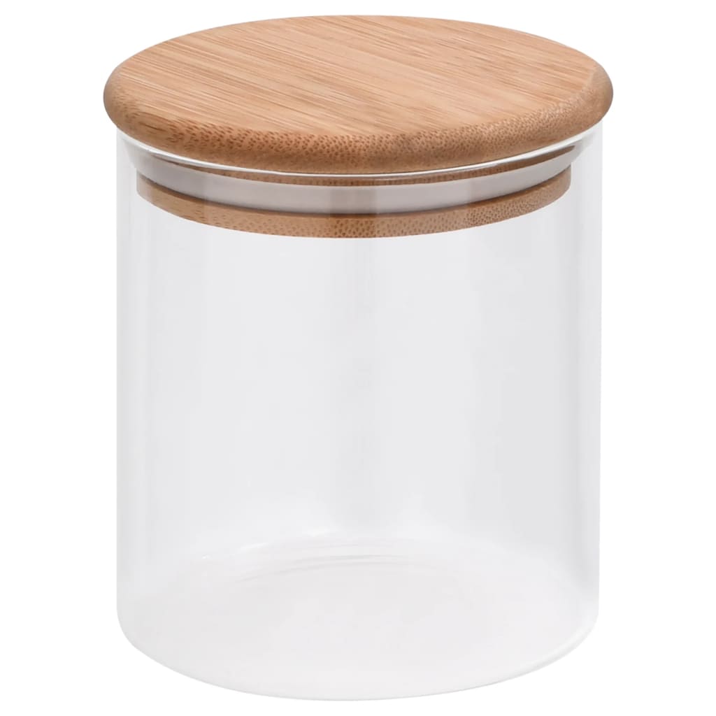 opbevaringsglas med bambuslåg 6 stk. 600 ml