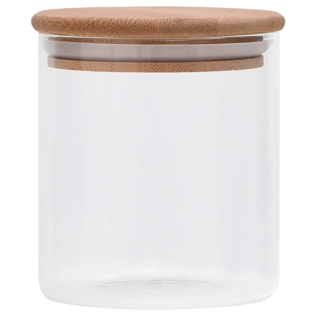 opbevaringsglas med bambuslåg 6 stk. 600 ml