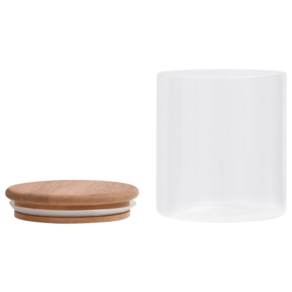 opbevaringsglas med bambuslåg 6 stk. 600 ml