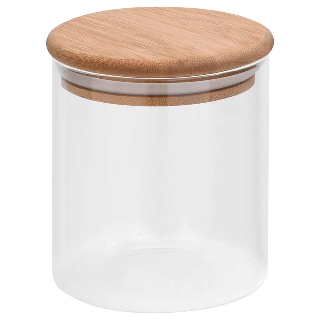 opbevaringsglas med bambuslåg 10 stk. 600 ml