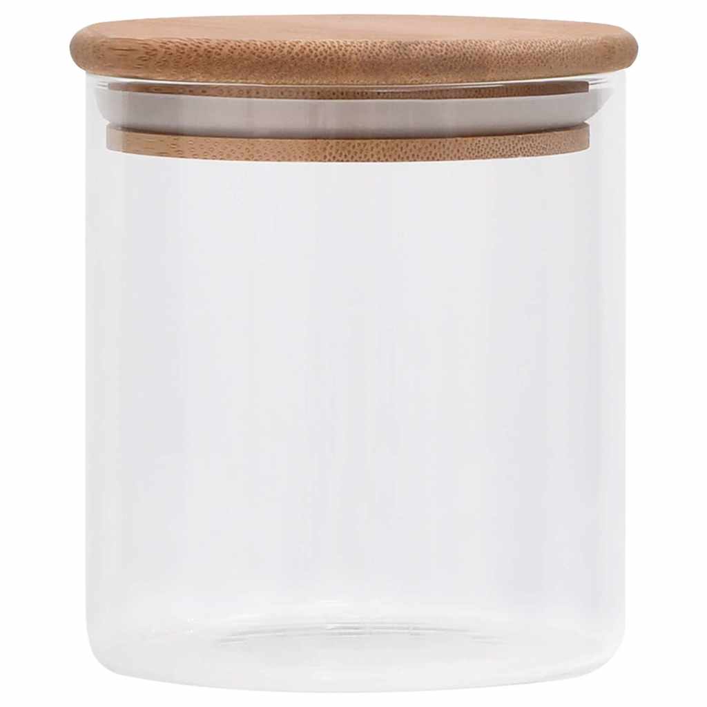 opbevaringsglas med bambuslåg 10 stk. 600 ml
