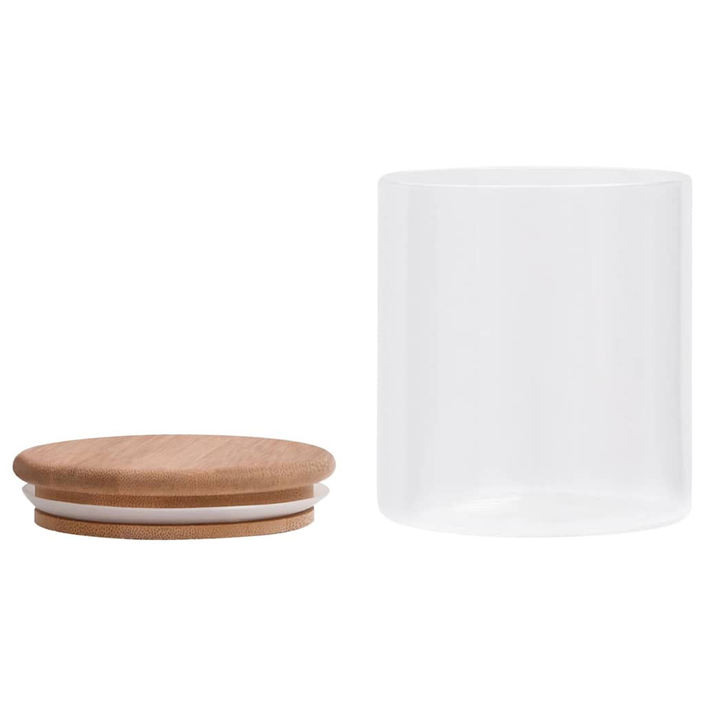 opbevaringsglas med bambuslåg 10 stk. 600 ml