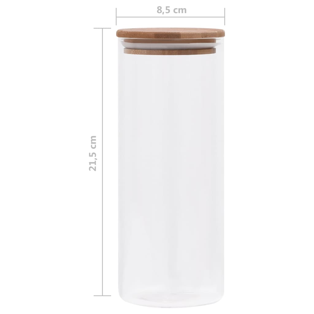 opbevaringsglas med bambuslåg 6 stk. 1000 ml