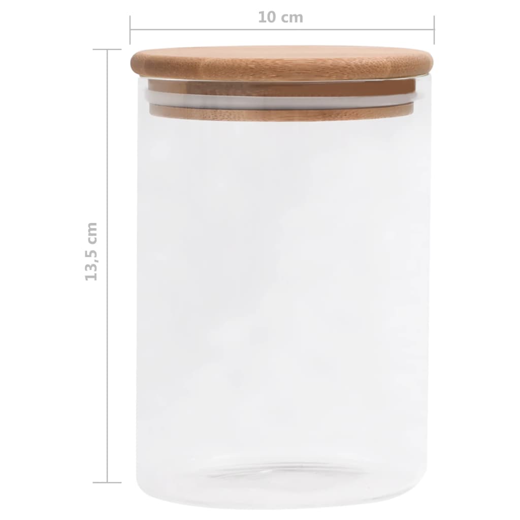 opbevaringsglas med bambuslåg 4 stk. 800 ml