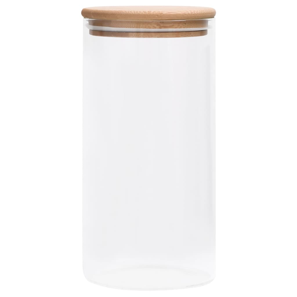 opbevaringsglas med bambuslåg 4 stk. 1200 ml