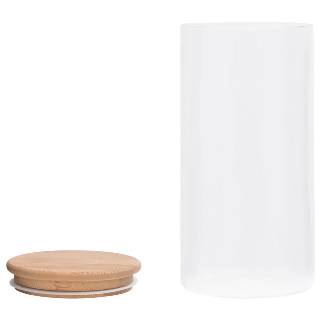 opbevaringsglas med bambuslåg 4 stk. 1200 ml