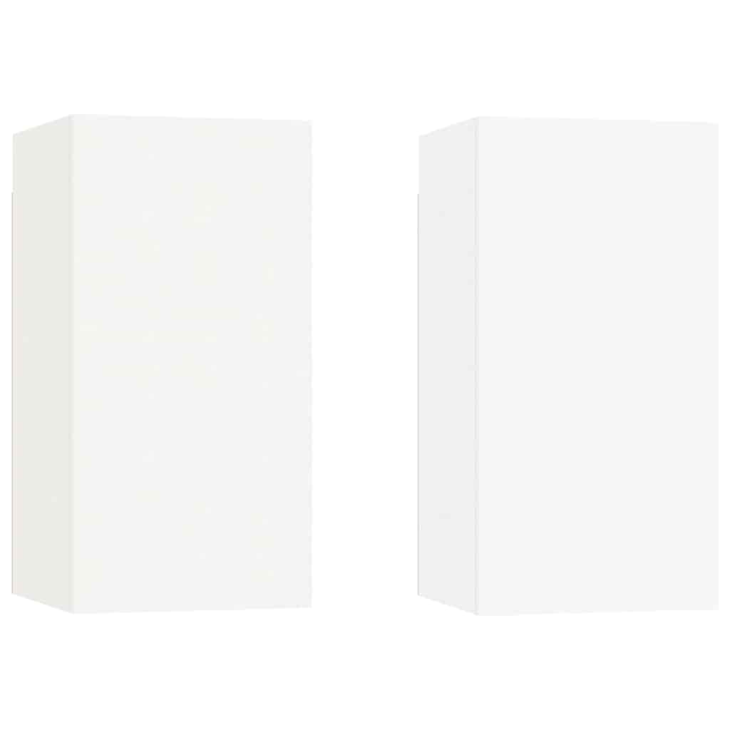 tv-borde 2 stk. 30,5x30x60 cm konstrueret træ hvid