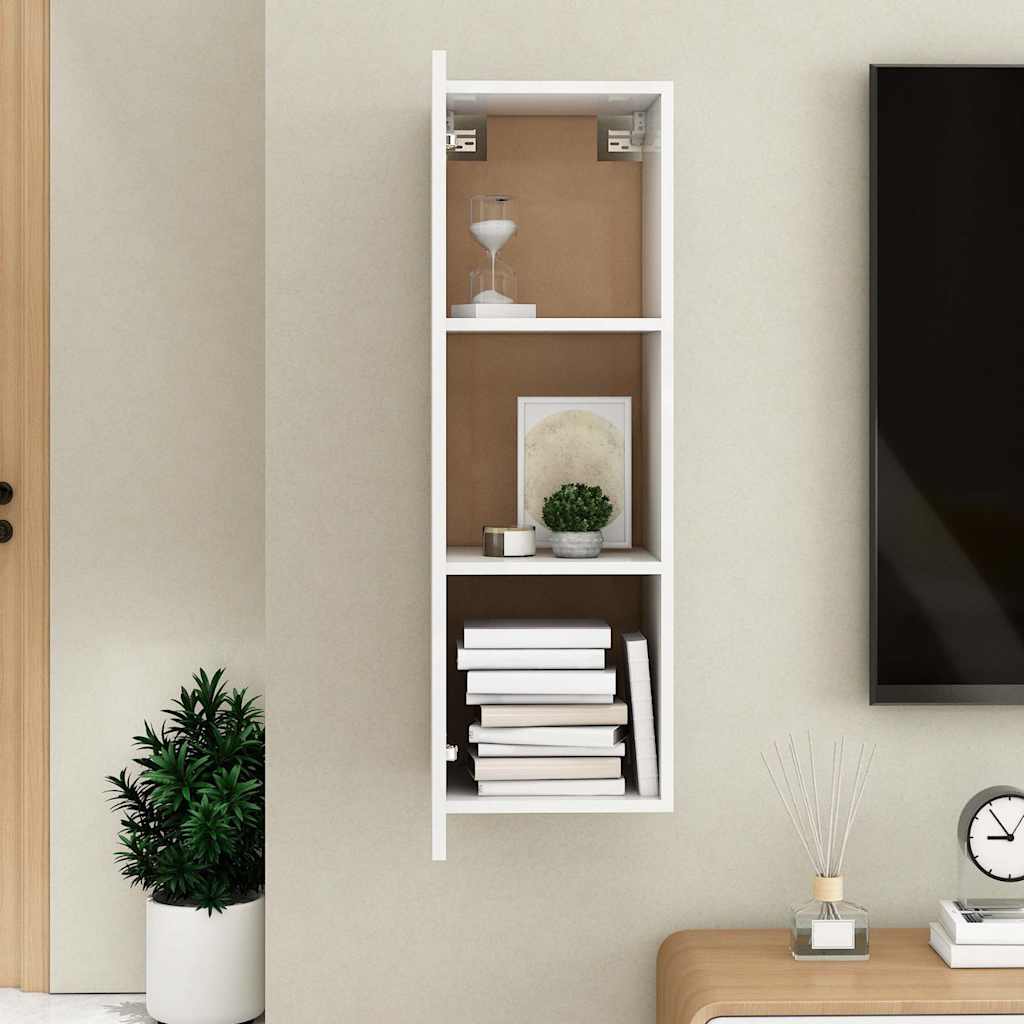 tv-skab 30,5x30x90 cm konstrueret træ hvid