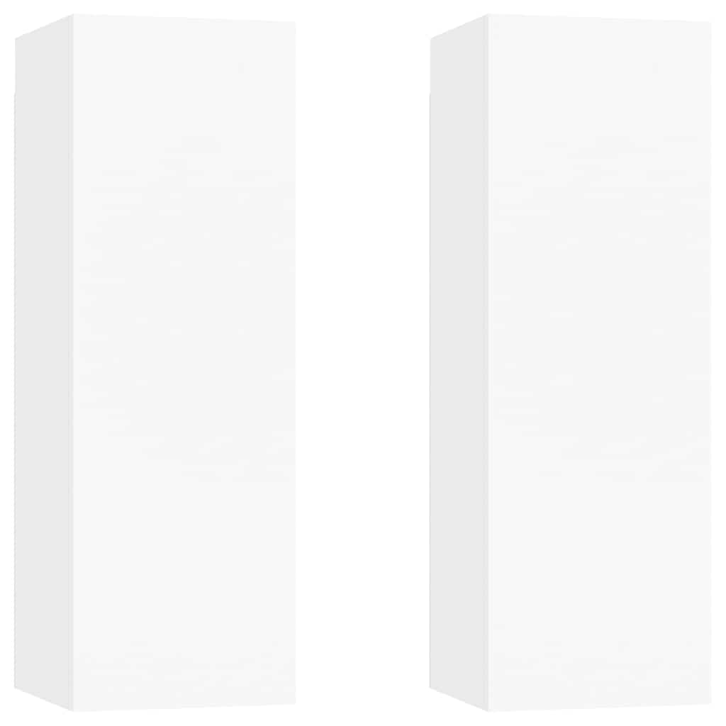 tv-borde 2 stk. 30,5x30x90 cm konstrueret træ hvid