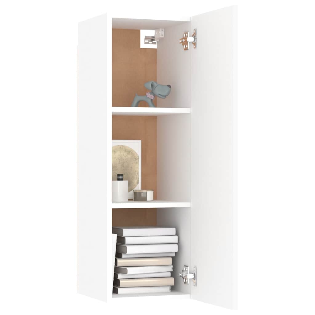 tv-borde 2 stk. 30,5x30x90 cm konstrueret træ hvid