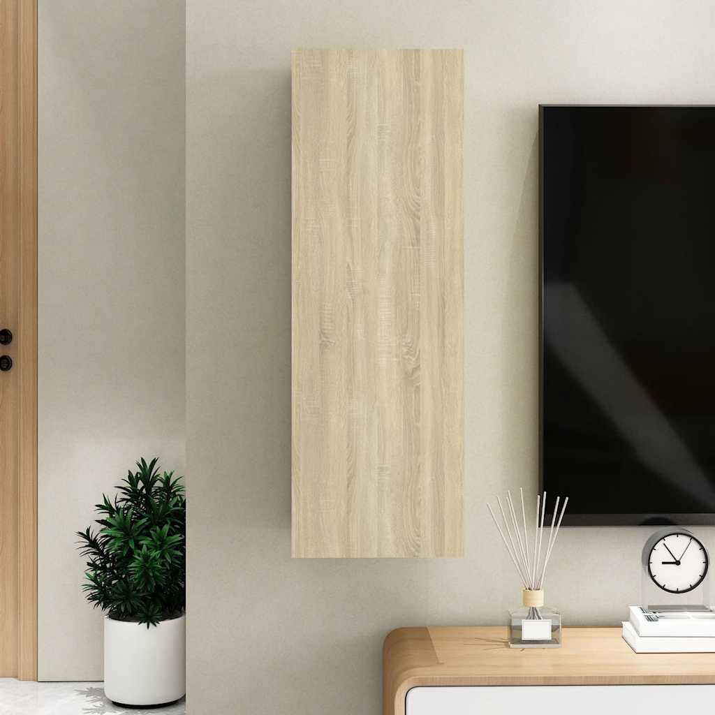 tv-bord 30,5x30x90 cm konstrueret træ sonoma-eg