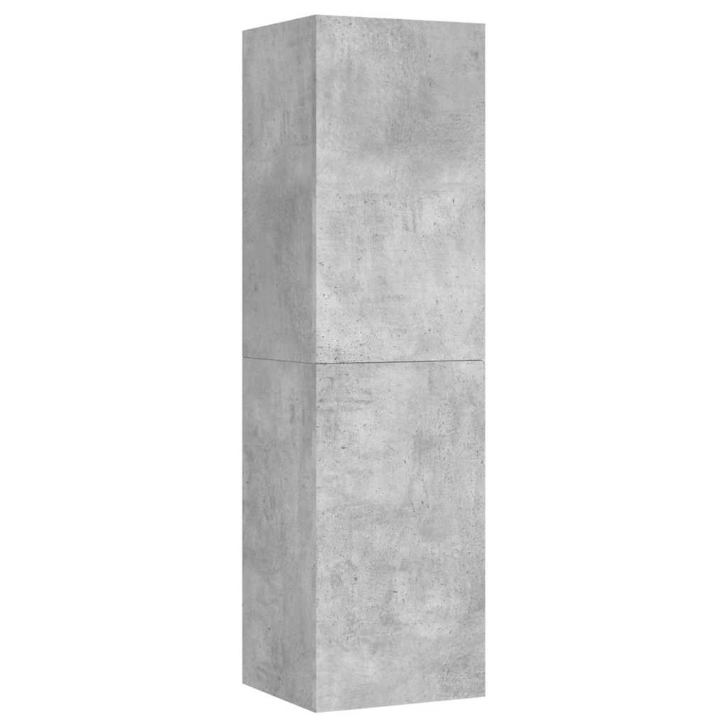 tv-bord 30,5x30x110 cm konstrueret træ betongrå