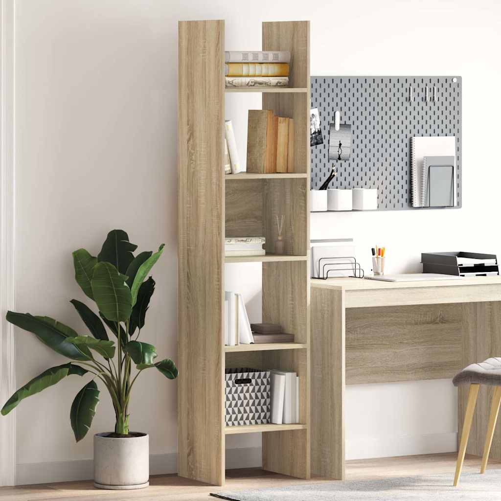 bogreol 40x35x180 cm konstrueret træ sonoma-eg