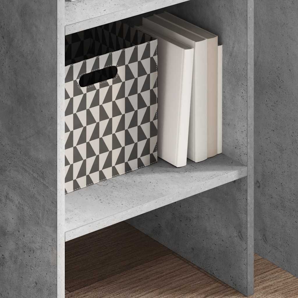 bogreol 40x35x180 cm konstrueret træ betongrå