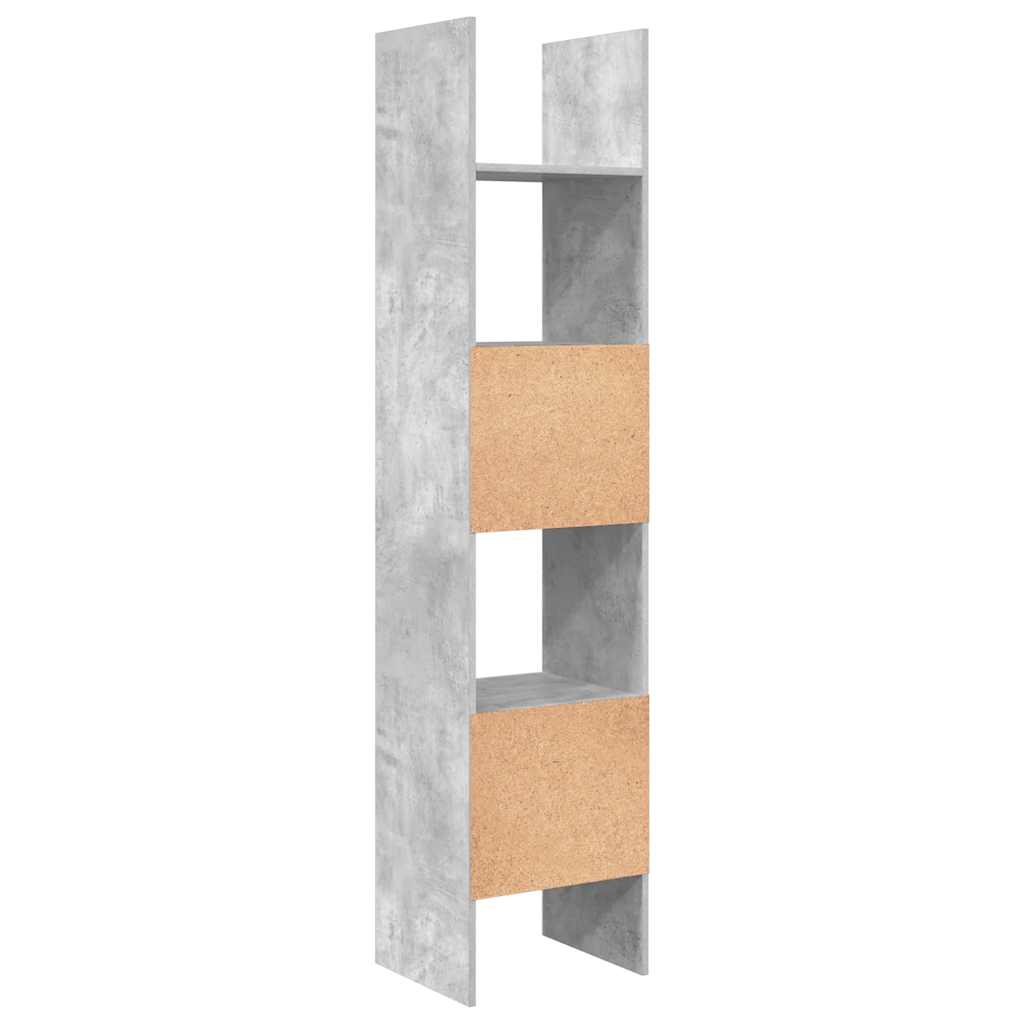 bogreol 40x35x180 cm konstrueret træ betongrå